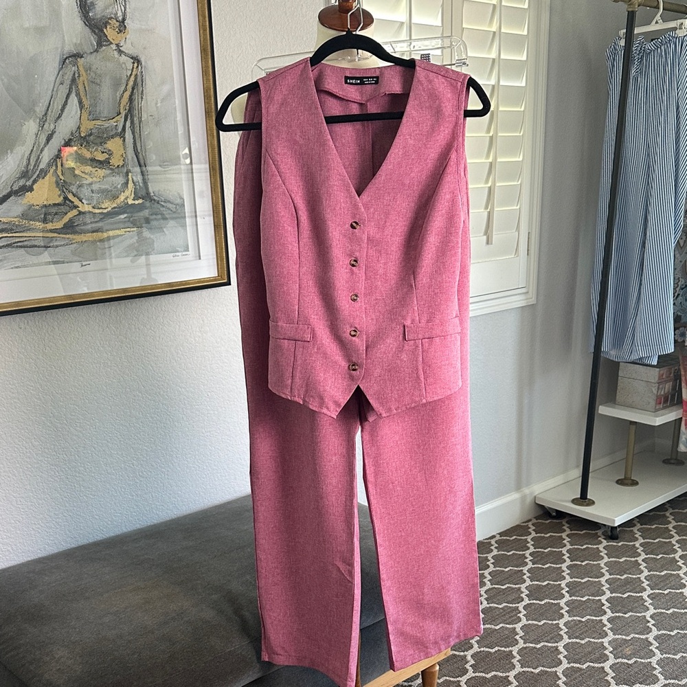 SHEIN Fashion Business Vest and Pantsuit Set